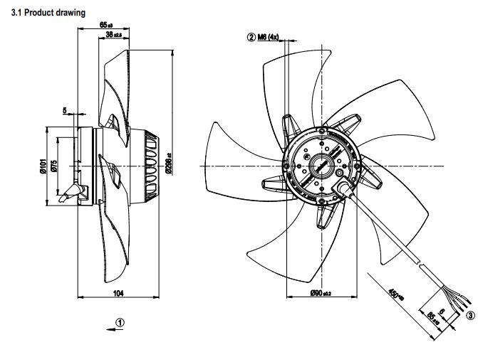 Ebmpapst A2E300-AP02-01 Axial Fan