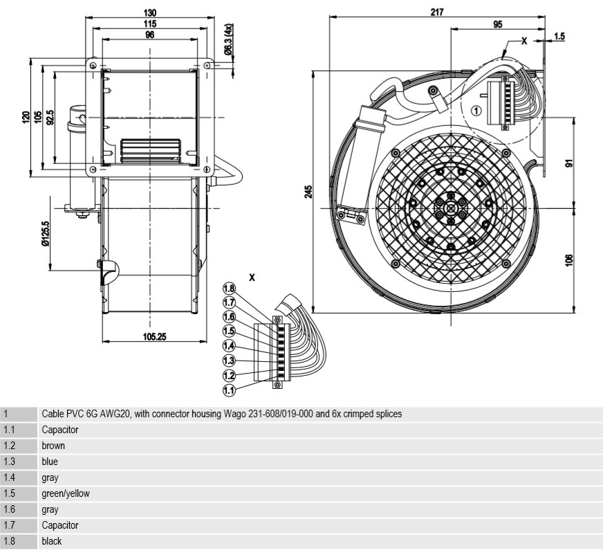 ABB Inverter Fan G2E140PI5109