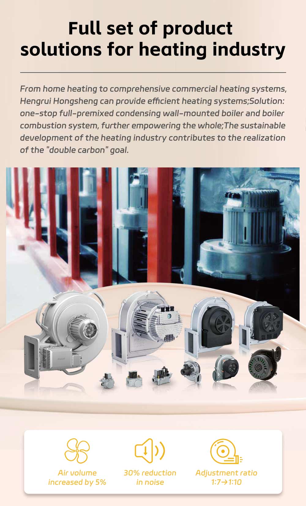 Full set of productsolutions for heating industry