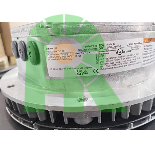 ZIEHL-ABEGG RH56V-ZIK.GL.1R 116758  3~ 380-480V 50/60Hz 3100W 1560rpm Centrifugal fan RH56V-ZIK.GG.1R Cooling Fan used in AHU Data Center