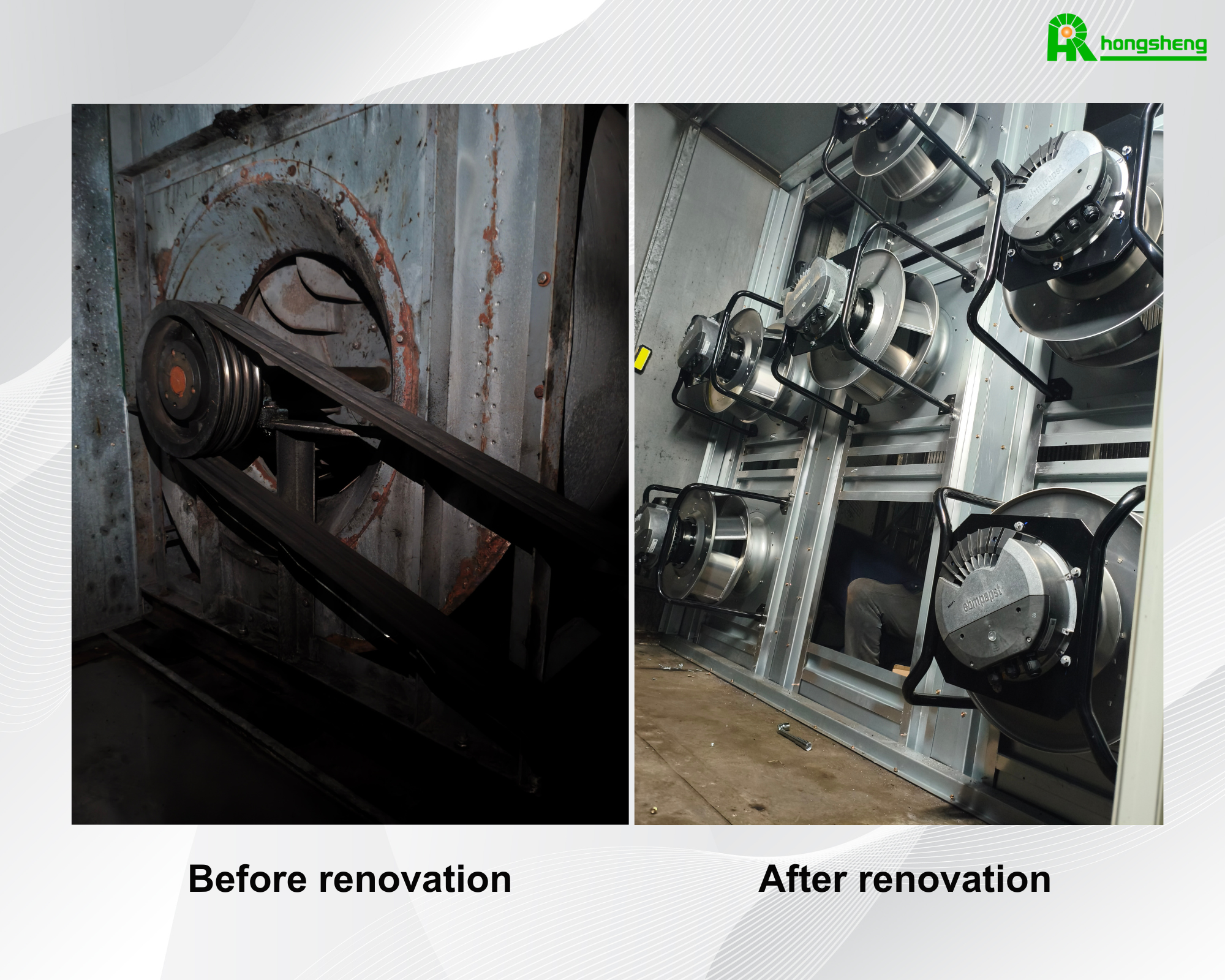Comparison before and after renovation