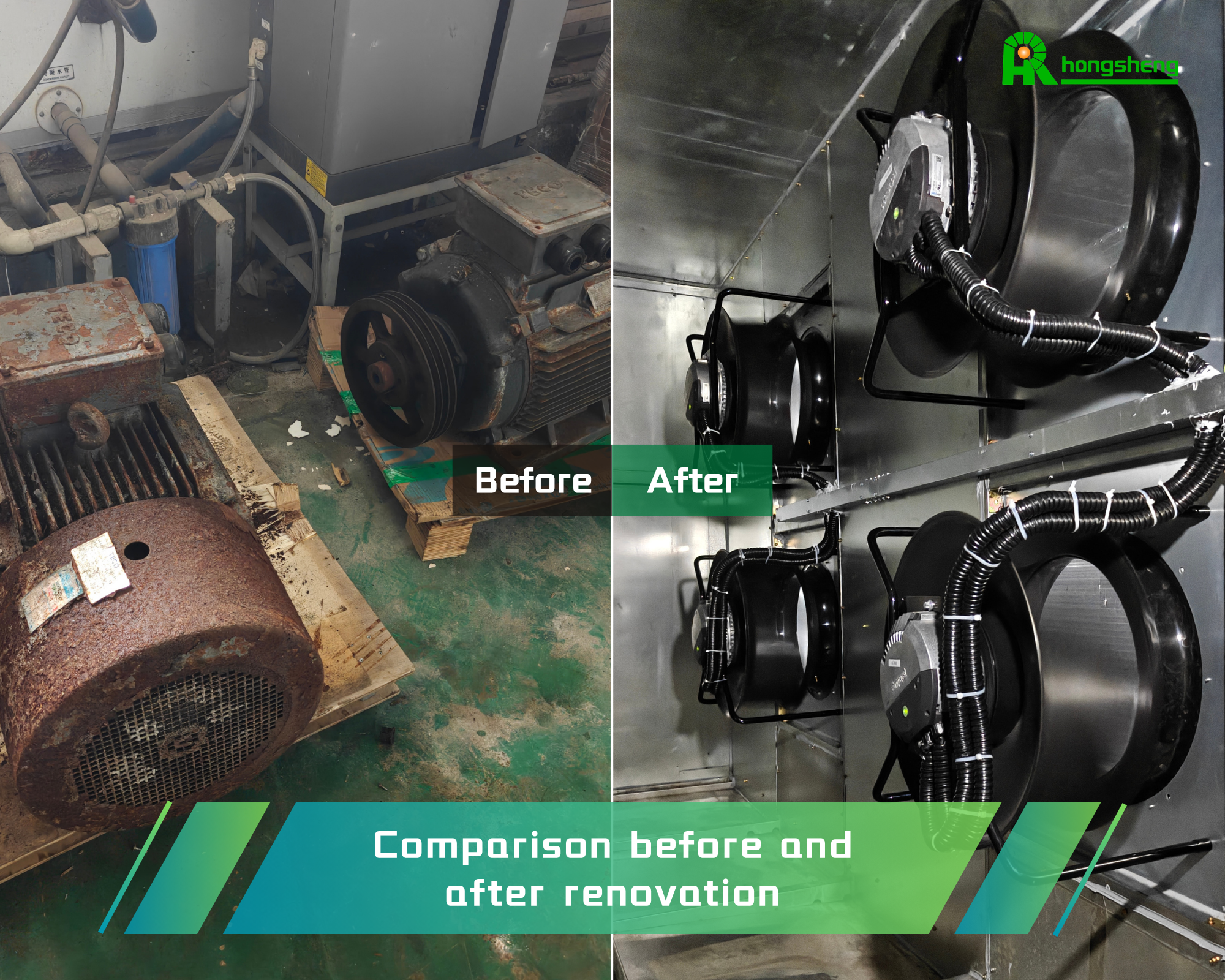 Comparison before and after renovation