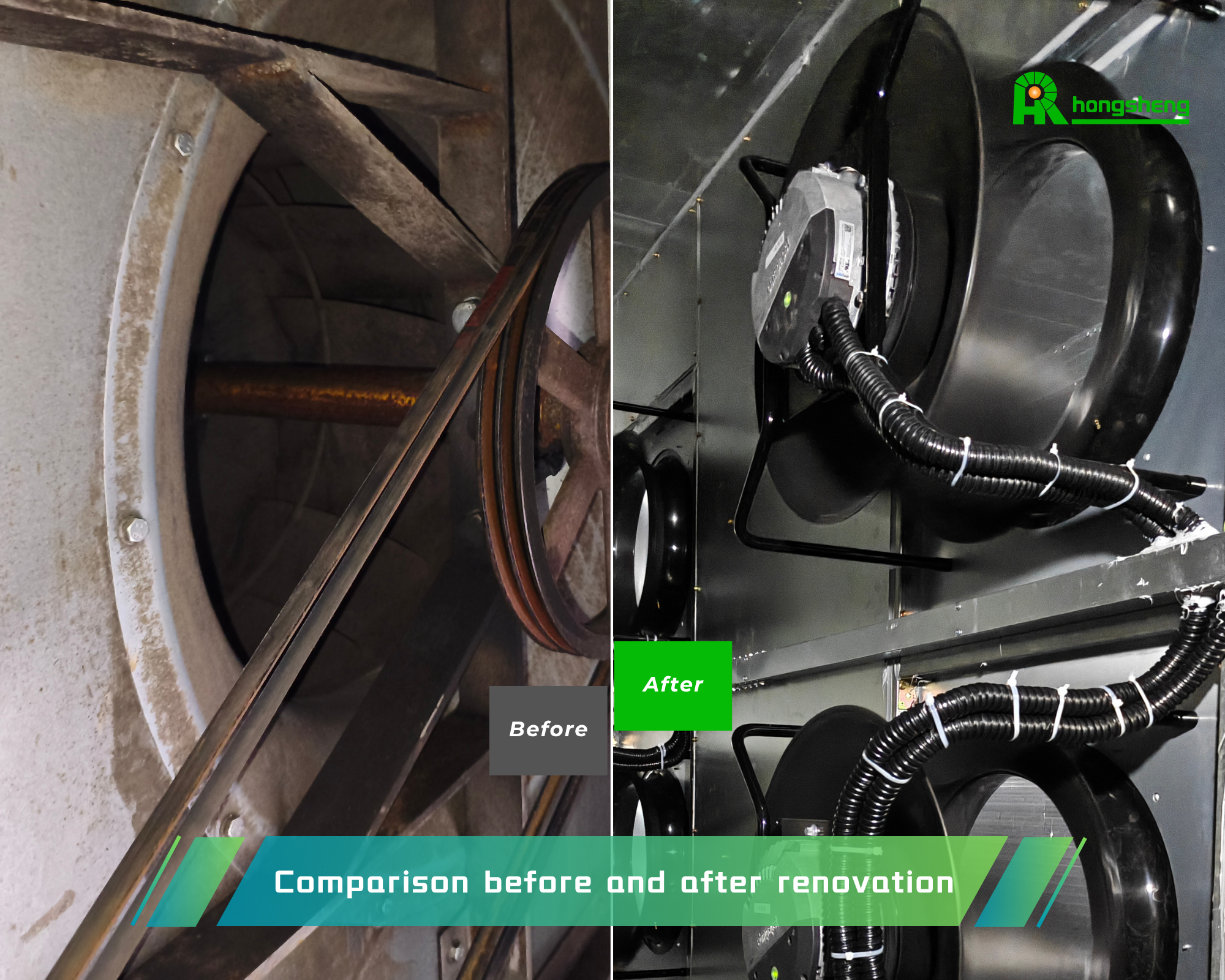 Comparison before and after renovation