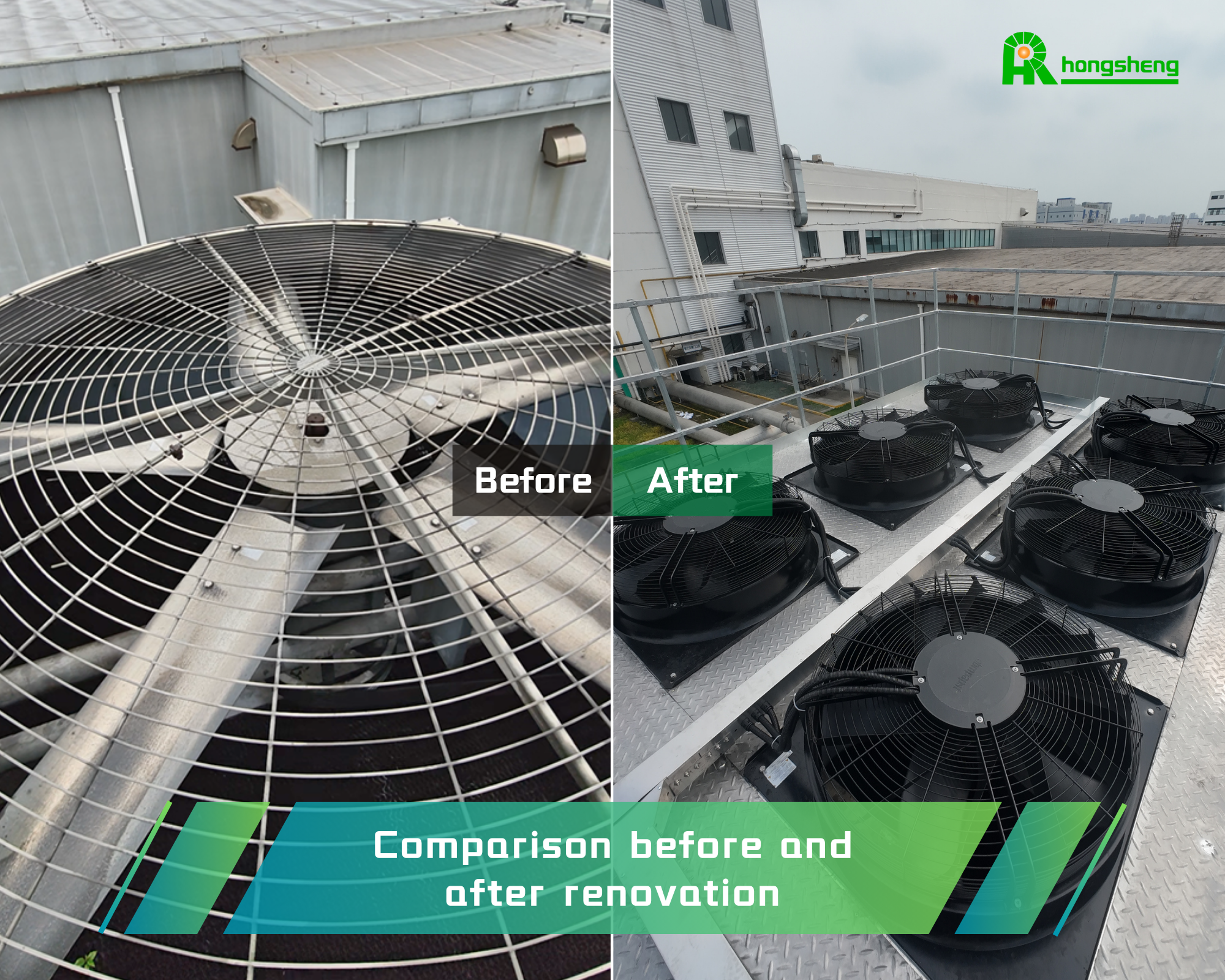 Comparison before and after renovation